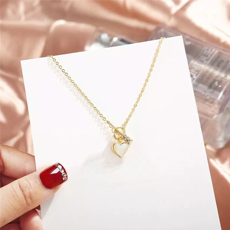 Gold-Toned Gold Plated Heart inspired Necklace For Women