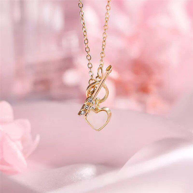 Gold-Toned Gold Plated Heart inspired Necklace For Women