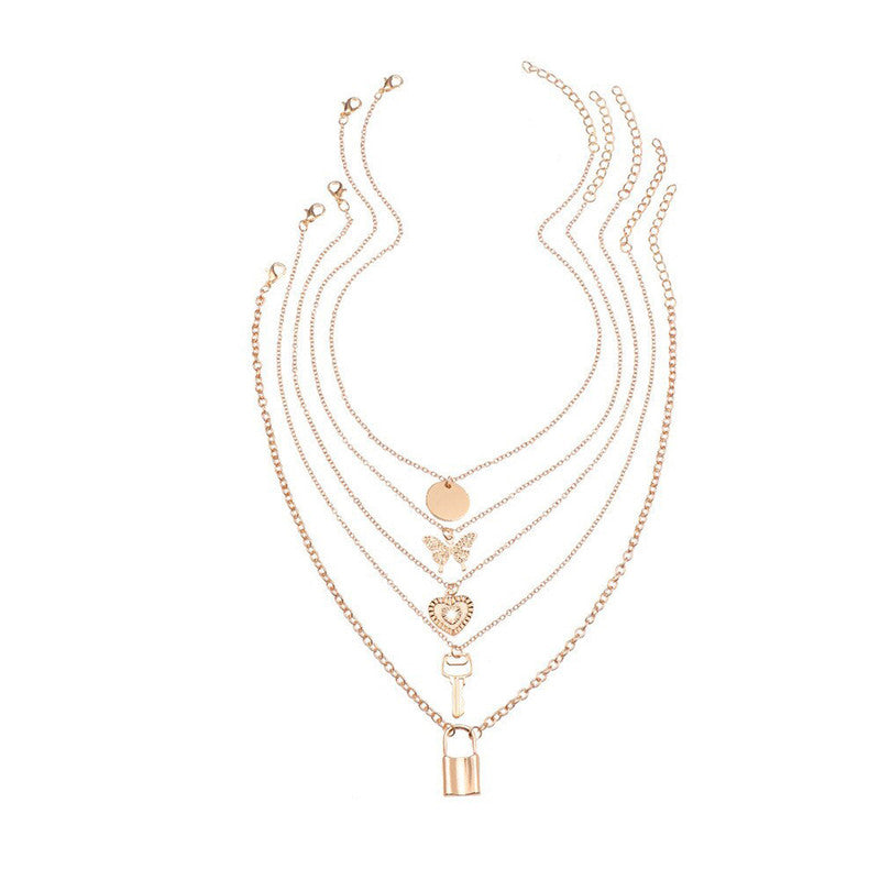 Gold Plated Gold-Toned Trending Necklaces Pack of 5  For Women