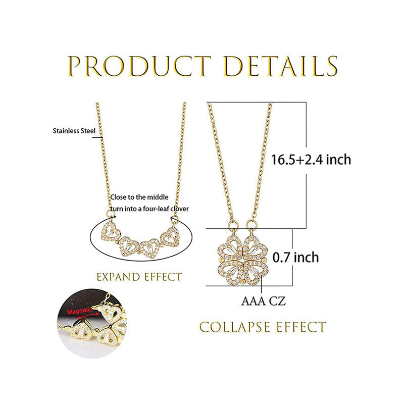 Gold Plated Clover Design AD Openable Magnetic Pendant