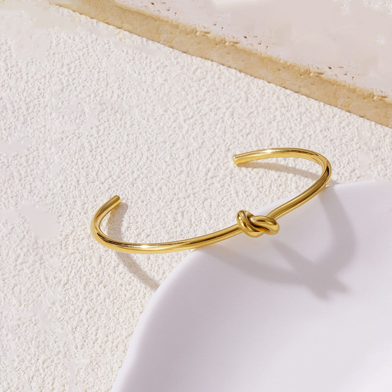 Gold Plated Anti Tarnish Stainless Steel Contemporary Cuff Bracelet