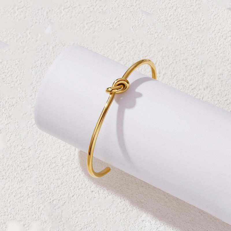 Gold Plated Anti Tarnish Stainless Steel Contemporary Cuff Bracelet