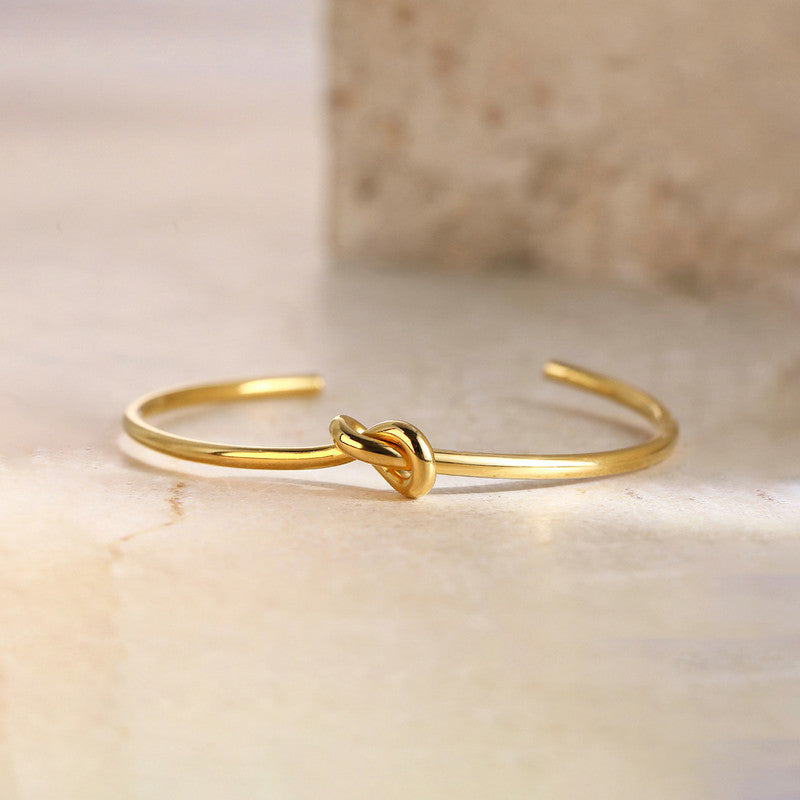 Gold Plated Anti Tarnish Stainless Steel Contemporary Cuff Bracelet