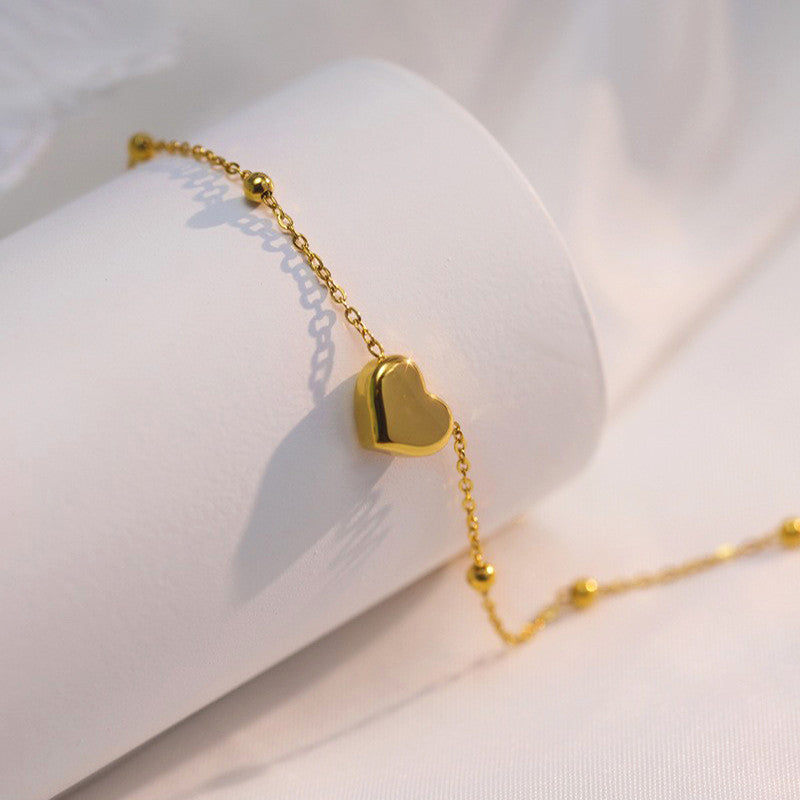 Gold Plated Anti Tarnish Stainless Steel Heart Themed Wraparound Bracelet