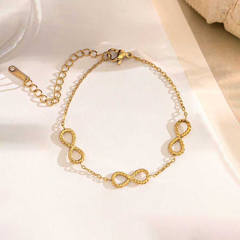 Gold Plated Infinity Themed Wraparound Bracelet