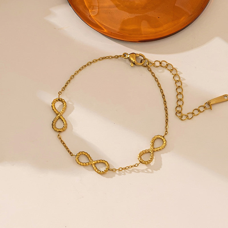 Gold Plated Infinity Themed Wraparound Bracelet