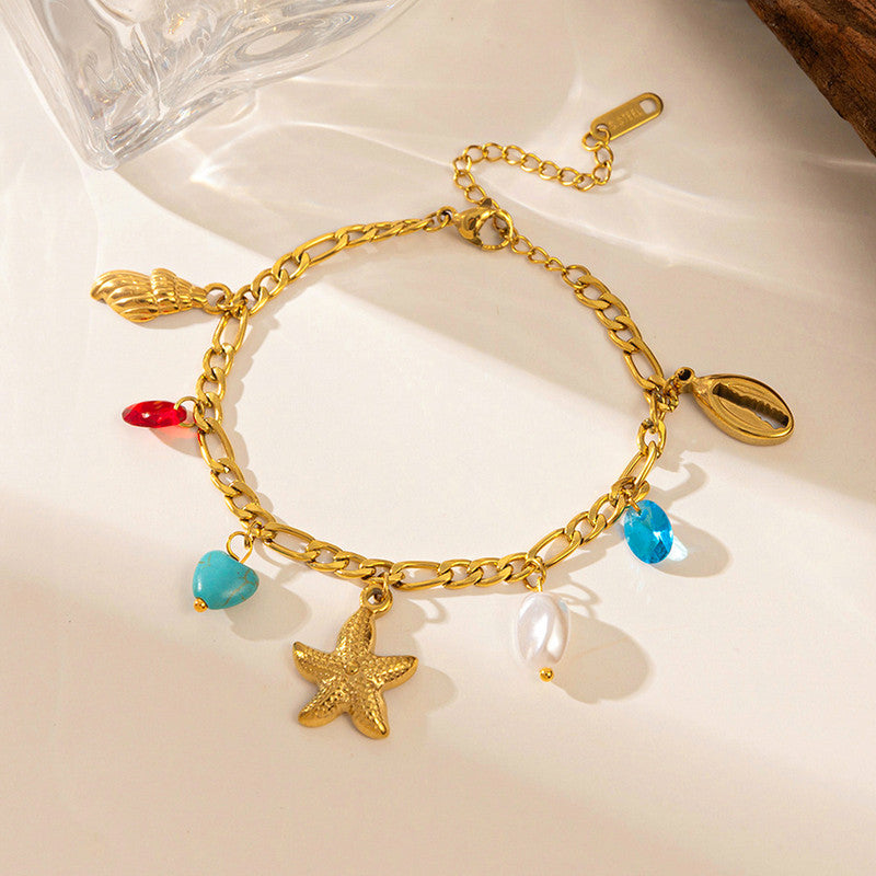Gold Plated Star Themed Wraparound Bracelet