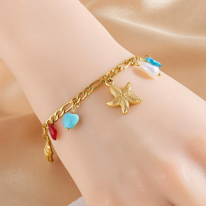 Gold Plated Star Themed Wraparound Bracelet