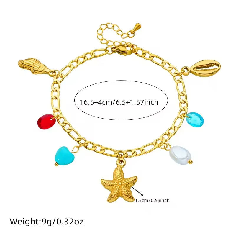 Gold Plated Star Themed Wraparound Bracelet