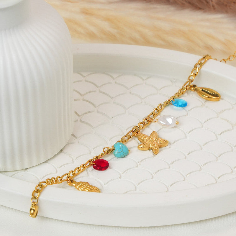 Gold Plated Star Themed Wraparound Bracelet