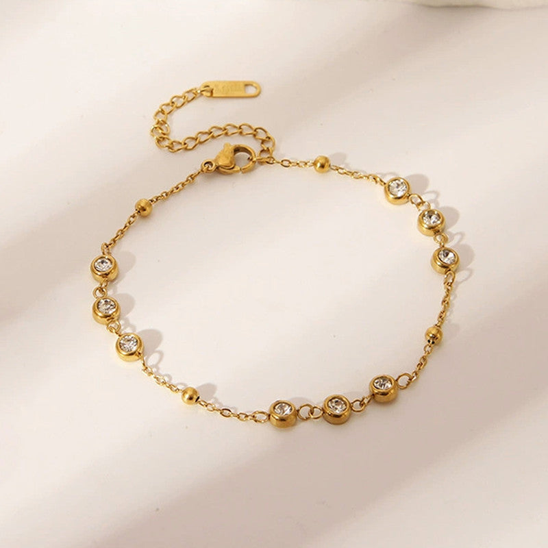 Gold Plated Geometric Themed Wraparound Bracelet
