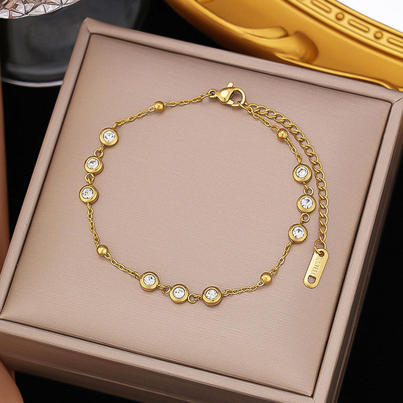Gold Plated Geometric Themed Wraparound Bracelet