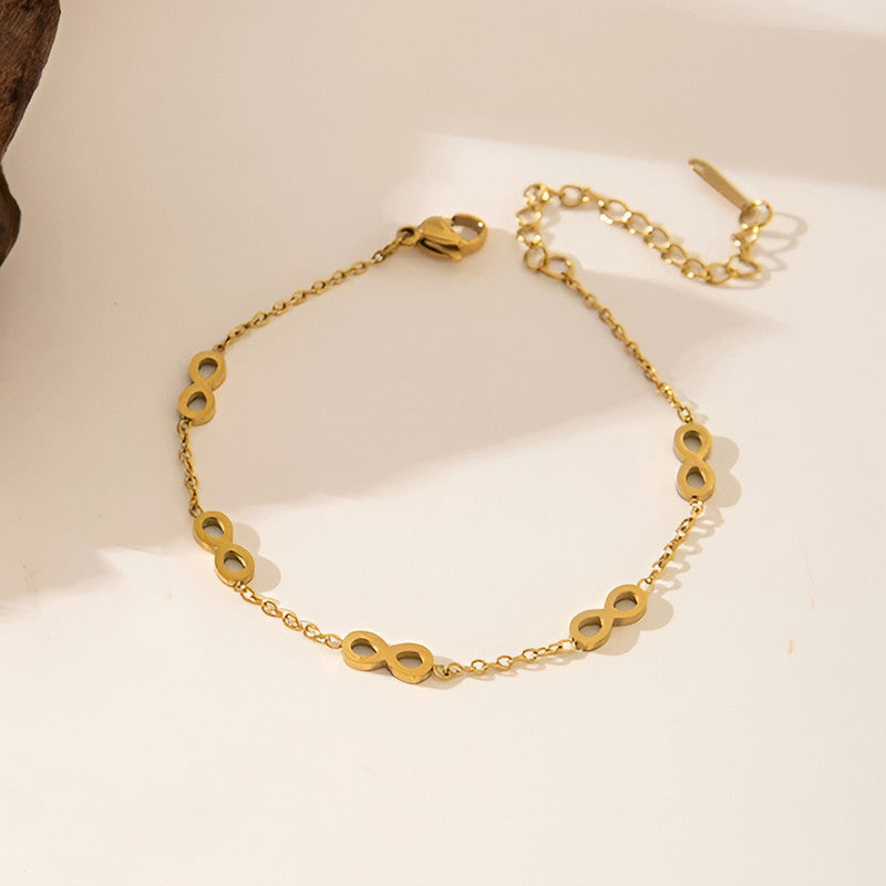 Gold Plated Infinity Themed Wraparound Bracelet