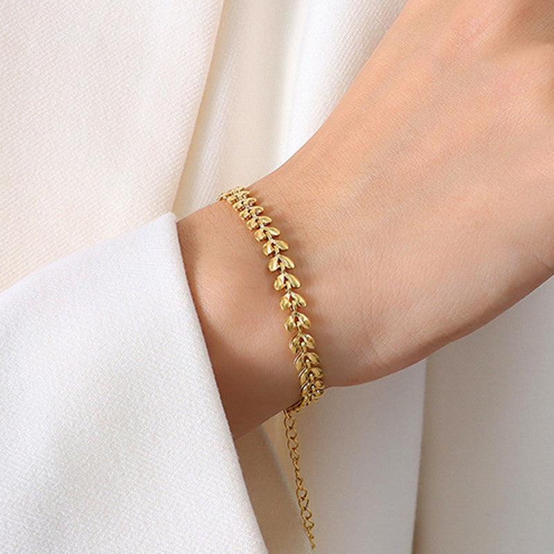 Gold Plated Contemporary Wraparound Bracelet
