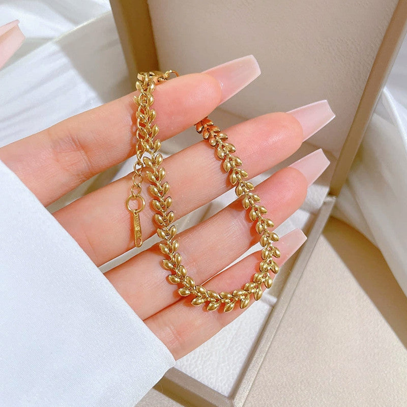 Gold Plated Contemporary Wraparound Bracelet