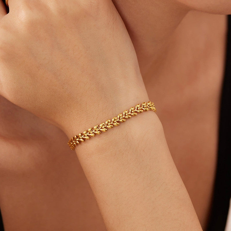 Gold Plated Contemporary Wraparound Bracelet