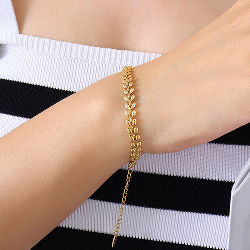 Gold Plated Contemporary Wraparound Bracelet