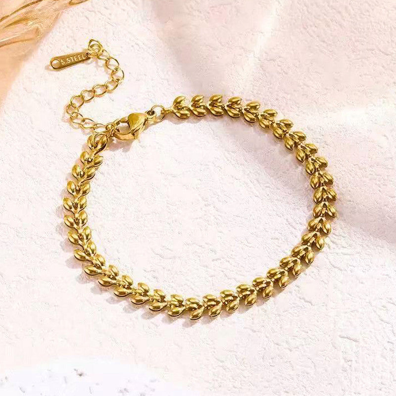 Gold Plated Contemporary Wraparound Bracelet