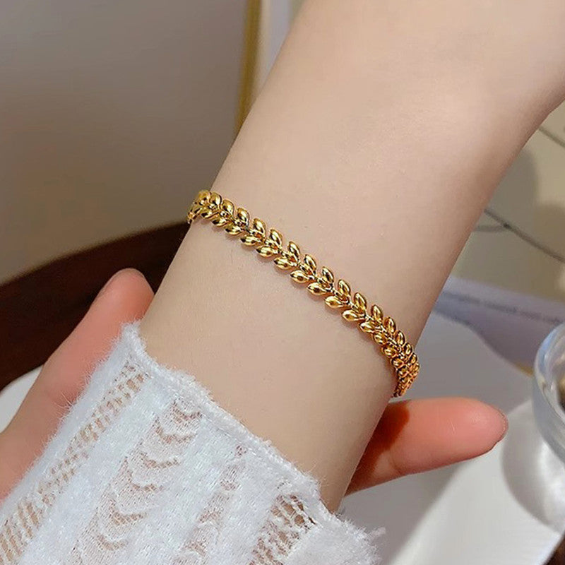 Gold Plated Contemporary Wraparound Bracelet