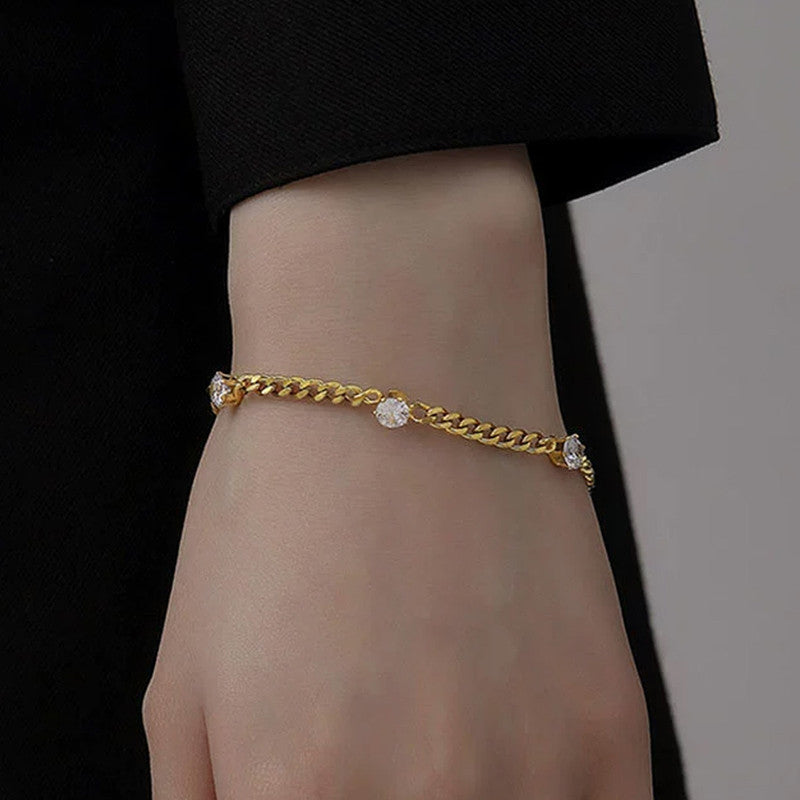 Gold Plated Contemporary Wraparound Bracelet
