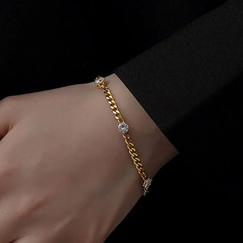 Gold Plated Contemporary Wraparound Bracelet