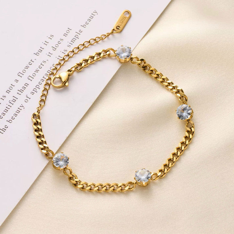Gold Plated Contemporary Wraparound Bracelet