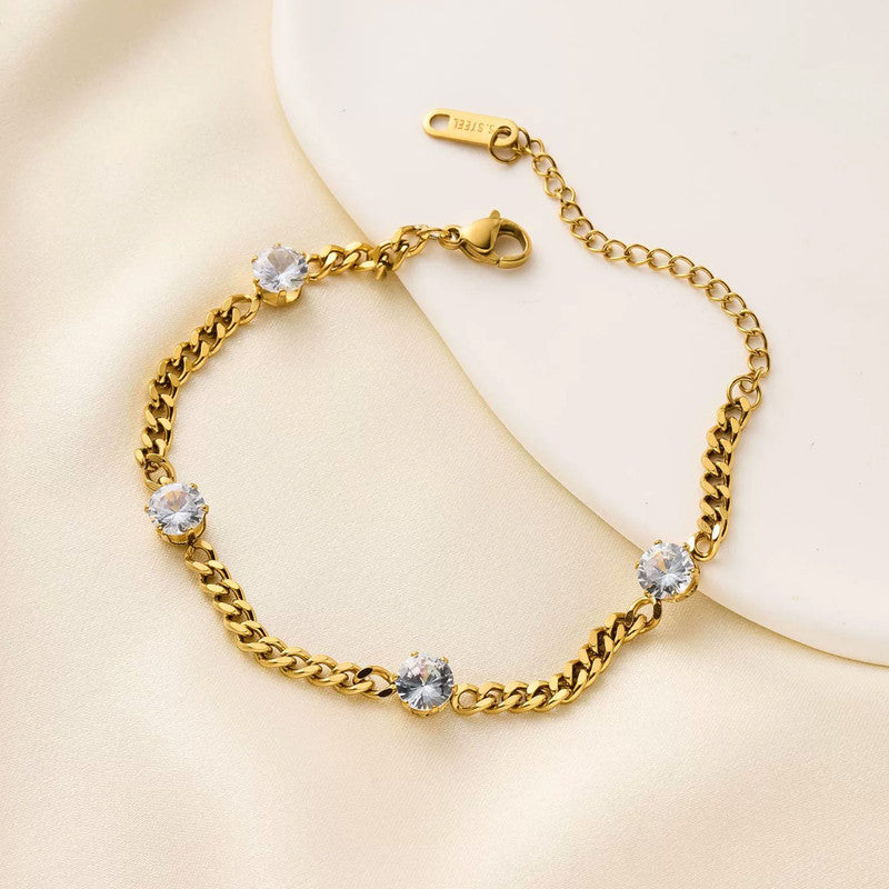 Gold Plated Contemporary Wraparound Bracelet
