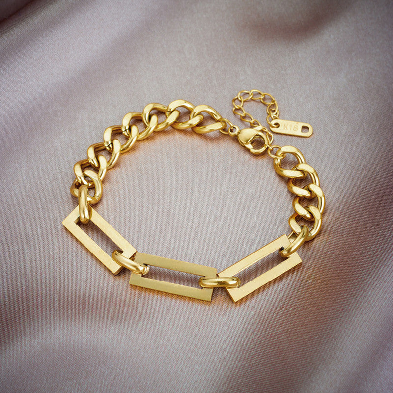 Gold Plated Geometric Wraparound Bracelet