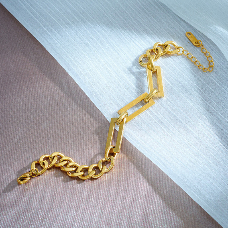 Gold Plated Geometric Wraparound Bracelet