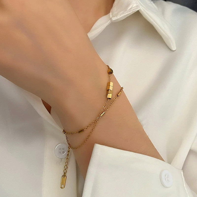 Gold Plated Geometric Wraparound Bracelet