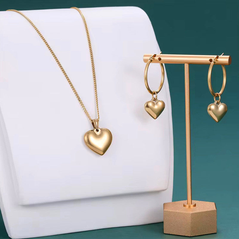 Gold-Plated Anti Tarnish Heart Themed Jewellery Set