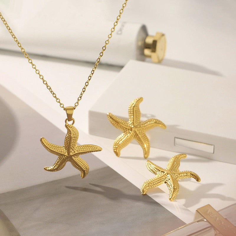 Gold Plated Anti Tarnish Star Themed Jewellery Set For Girls Women