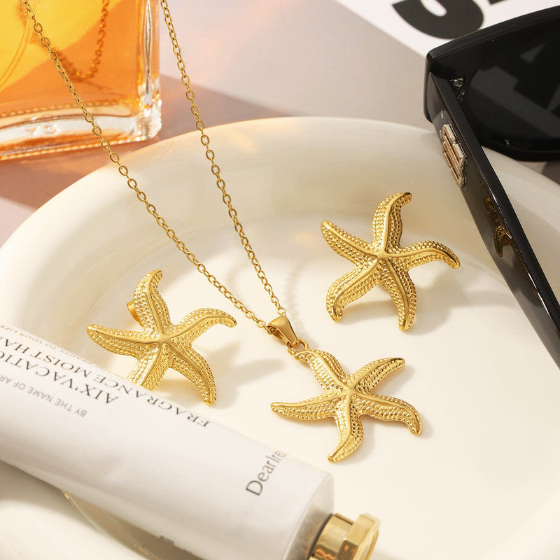 Gold Plated Anti Tarnish Star Themed Jewellery Set For Girls Women