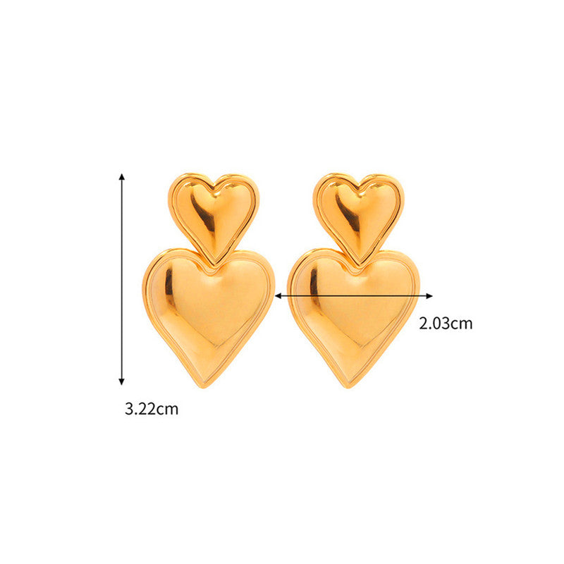 Gold Plated Anti Tarnish Heart Themed Earrings