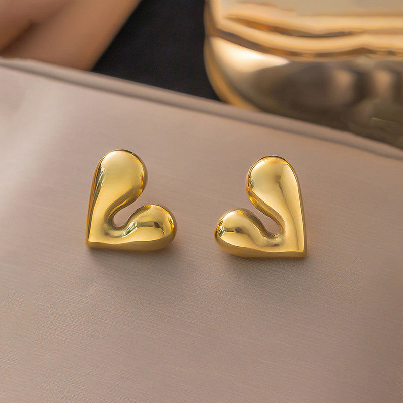 Gold Plated Anti Tarnish Heart Theme Earrings For Girls And Women