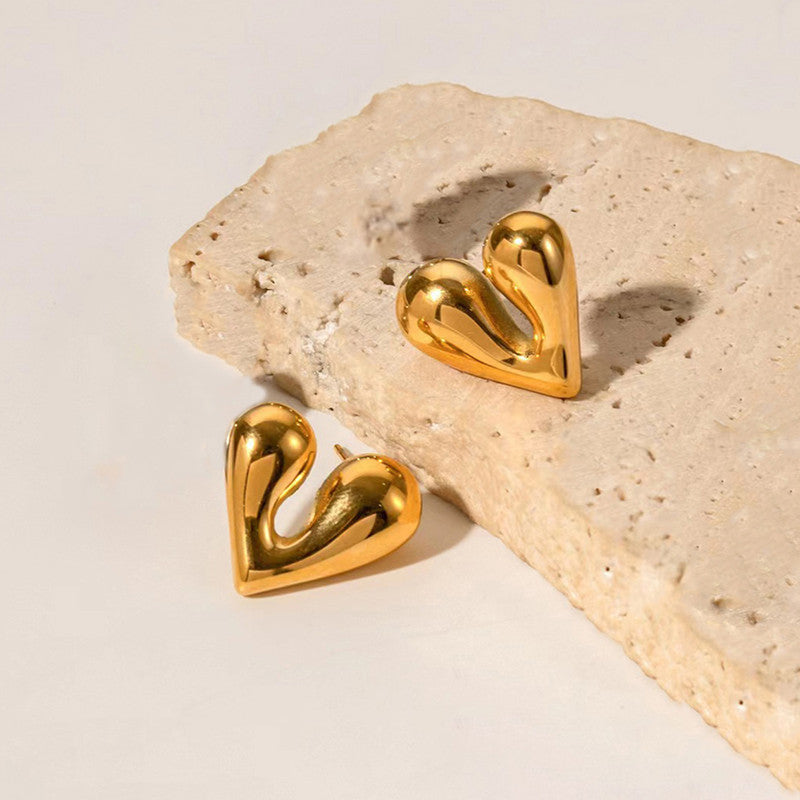 Gold Plated Anti Tarnish Heart Theme Earrings For Girls And Women