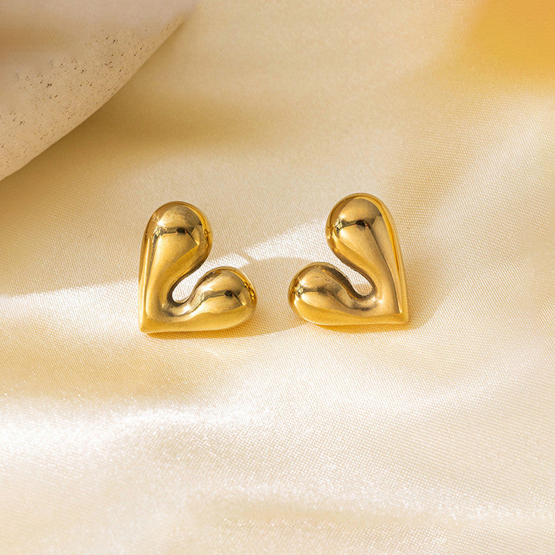 Gold Plated Anti Tarnish Heart Theme Earrings For Girls And Women