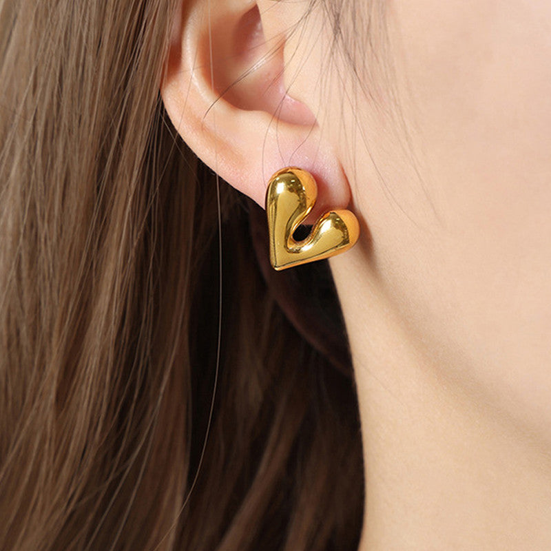 Gold Plated Anti Tarnish Heart Theme Earrings For Girls And Women