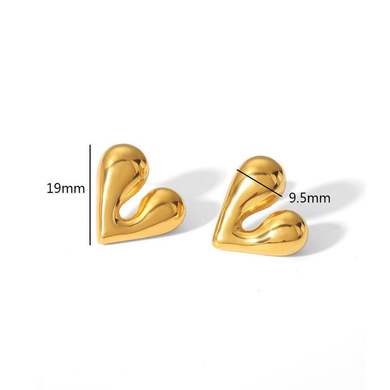 Gold Plated Anti Tarnish Heart Theme Earrings For Girls And Women