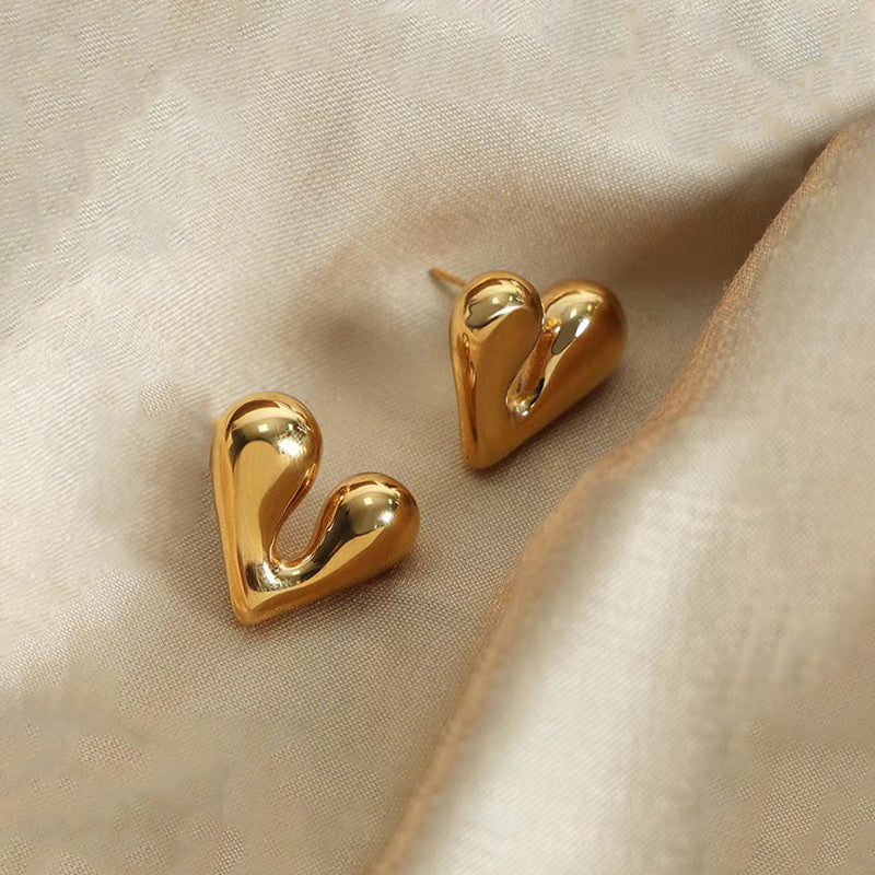 Gold Plated Anti Tarnish Heart Theme Earrings For Girls And Women