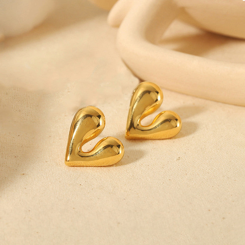 Gold Plated Anti Tarnish Heart Theme Earrings For Girls And Women