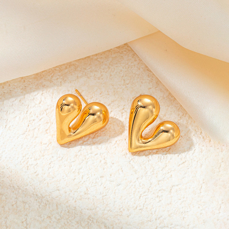 Gold Plated Anti Tarnish Heart Theme Earrings For Girls And Women