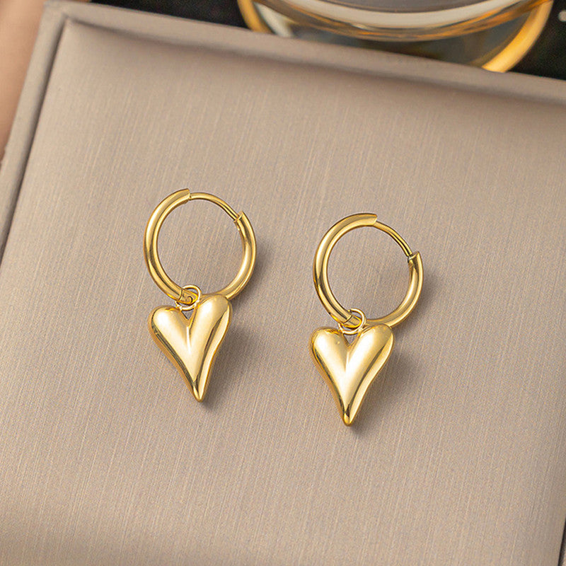 Gold Plated Anti Tarnish Heart Themed Earrings