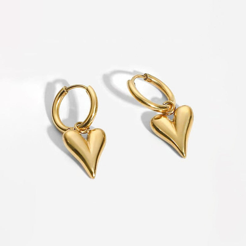 Gold Plated Anti Tarnish Heart Themed Earrings