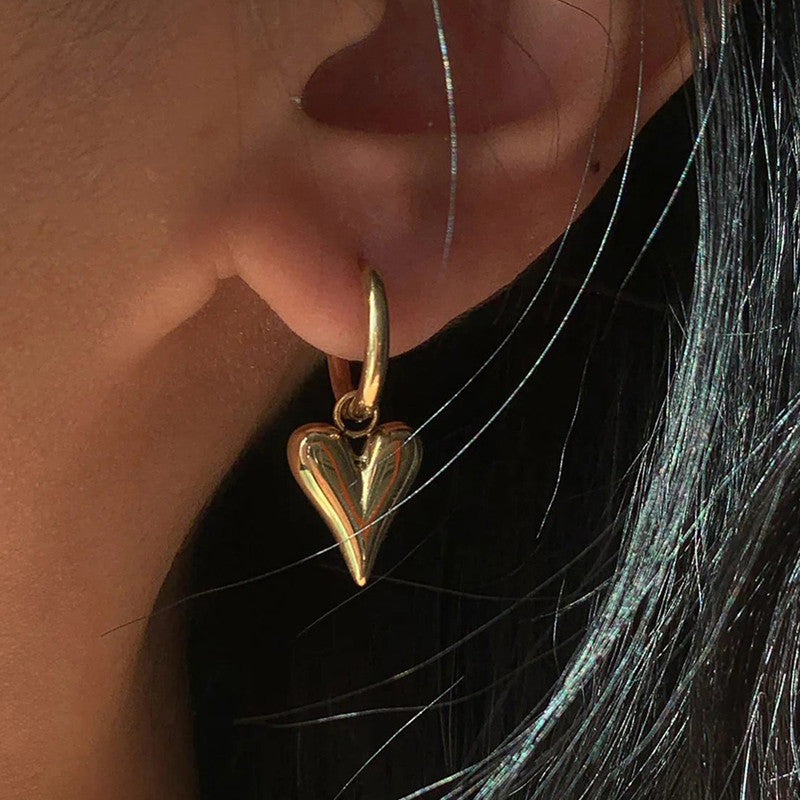 Gold Plated Anti Tarnish Heart Themed Earrings