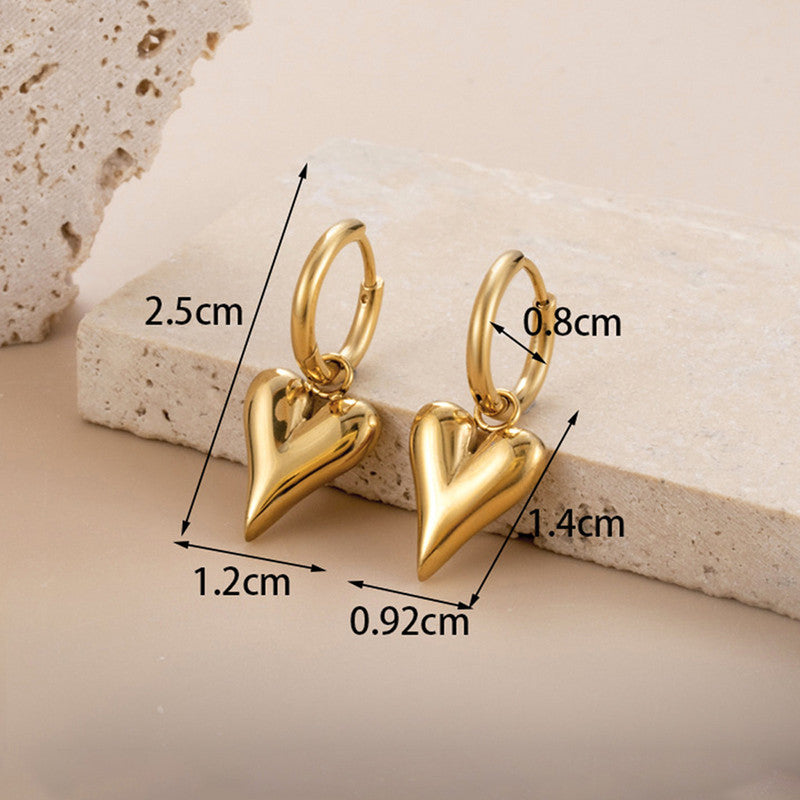 Gold Plated Anti Tarnish Heart Themed Earrings