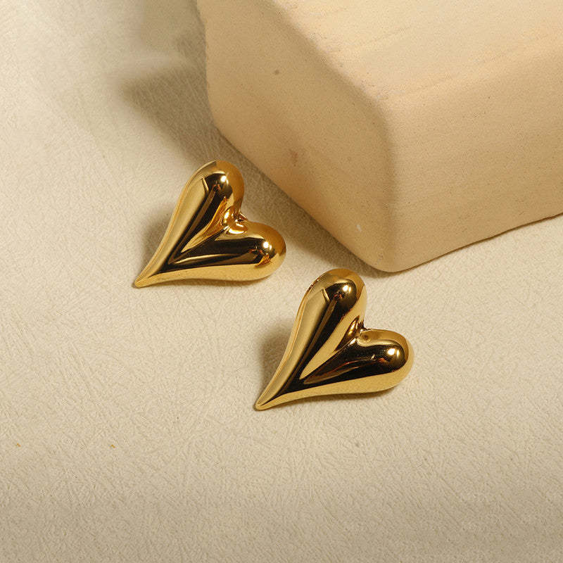 Gold Plated Anti Tarnish Heart Themed Earrings