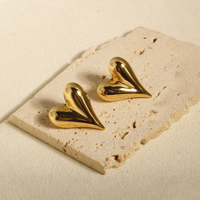 Gold Plated Anti Tarnish Heart Themed Earrings