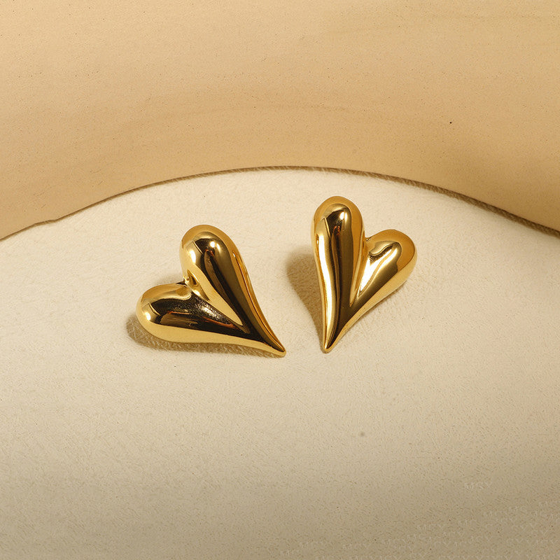 Gold Plated Anti Tarnish Heart Themed Earrings