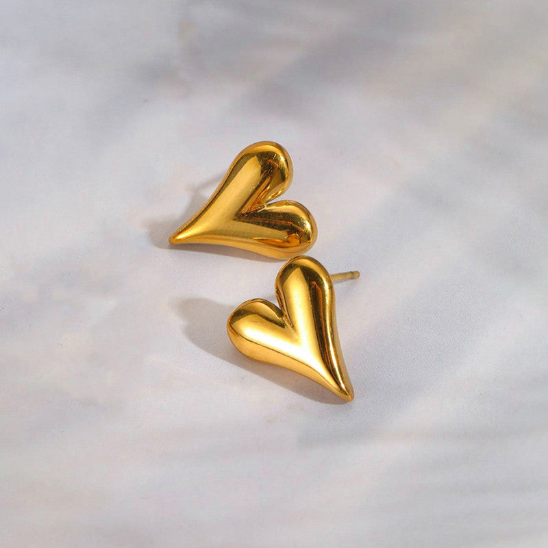 Gold Plated Anti Tarnish Heart Themed Earrings